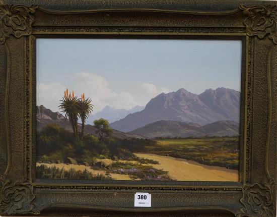 Johan Greett, oil on canvas, South African landscape, signed, 35 x 50cm